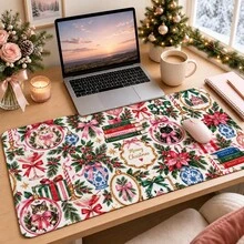 1pc Christmas Cute Cat Print Desk Mat, Multi-Purpose Makeup Nail Art Table Pad, Large Non Slip Desktop Protector S/M/L/XL - View 2