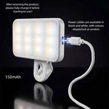 No 015062149-0001 1pc LED Selfie Light, 3 Lighting Modes, Portable Clip-On Fill Light, Suitable For Makeup, Live Streaming, Zoom Meetings, Rechargeable Clip-On Video/Photo Lighting For Smartphone, Camera, Laptop - Square Fill Light - View 13