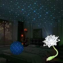 Lotus Starry Sky Projection Night Light, Table Lamp Bedroom Bedside Night Light, Car Night Light, Starry Sky Effect Emotional Value Maxed Out, Night Sleep Eye Protection USB Voice Control, 2026 Latest R&D - Multicolor - View 11