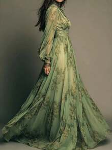 Women Long Dresses - Green - View 3