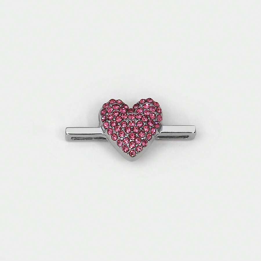 Wopu Watch Band Sports Watch Strap Suitable For Wopu Bracelet Watch Band Exquisite Small Cute Luxury Rhinestone Heart Eye Cup Decoration Ring (Watch Band Not Included) - Silver - View 1