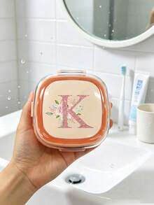 10/1pc A‑Z Letter‑Printed Square Dental Retainer Box,Flip‑Top Portable Storage Container Brace Box, Easy‑To‑Clean Denture Bath Case, Invisible Aligner Box, Perfect For Daily, Vacations, Back‑To‑School & All‑Season Oral‑Care Use Brace Box Christmas - Multicolor - View 19
