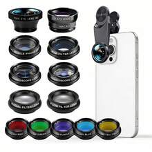 15-In-1 Phone Lens Kit, Fisheye Lens, Macro Lens, Wide Angle Lens, Kaleidoscope, Star Filter, Red Yellow Blue Orange Purple Filters, Suitable For Android Smartphones - A - View 11