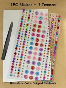 1 buah Set Stiker Rhinestone 3D Warna-warni dengan Pinset, Stiker Permata Bulat Bintang Hati Warna-warni, Stiker Rhinestone Akrilik Perekat Diri 3D, Stiker Dekorasi Gelas Air, Tersedia Berbagai Gaya, Cocok untuk Casing Ponsel, Gelas, Kamera, Casing Earphone, Earphone, Gantungan Kunci, Stiker Kreatif Dekorasi Gelas Air - Satu-Ukuran - View 17