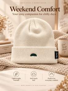 1pc Women's Autumn/Winter Warm Knit Beanie Hat, Versatile Large Head Circumference, Outdoor Cold-Proof Ear-Covering Headwear - A - View 4