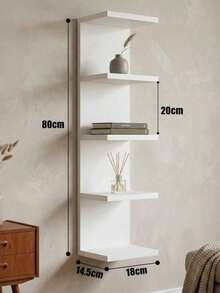 1pc Multi-Layer Minimalist Wall-Mounted Storage Shelf, Modern Living Room Bedroom Wall Decor Rack, Suitable For Books, Dolls, Toys, Clothing, Etc., Applicable For Home, Shop And Product Display - Multicolor - View 4