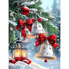 1PC DIY 5D Diamond Painting Kit Christmas Bell Pattern - Round Full Drill Art Mosaic Craft, Home Wall Decor, Unframed - No Frame - View 1