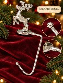 1pc Christmas Stocking Hook, Fireplace Mantel Wreath Hook, Non-Slip Fireplace Mantel Hook, Multi-Function Key Hook, Snowman, Reindeer, Christmas Tree And Santa Claus Design, Bathroom Non-Slip Base Hook, 2pcs - Multicolor - View 6