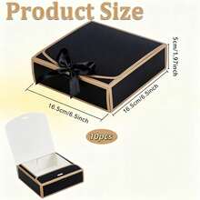 10pcs - Black Gift Boxes With Lids, Large, Medium, Small Sizes, Groomsman Proposal Boxes, Luxury Black Gift Boxes With Ribbons For Wedding Boxes, Birthday Boxes, Party Boxes, Christmas Boxes, Bridesmaid Boxes, Back To School Gift Boxes, Graduation Gifts, Valentine's Day Gift Boxes - Multiple Styles - View 19