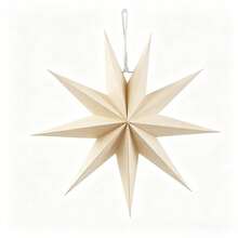 1pc Elegant Christmas Paper 9-Pointed Star, Built-In Hanging String Design, Reusable Party Decoration, Christmas Tree Ornament, Room Wall Hanging, Home Decor, Christmas Home Decoration, Garden Holiday Party Wedding Decoration - Multicolor - View 8