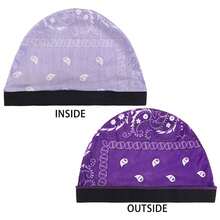 12PCS Men's Paisley Flower Faux Silk Wide Brim Elastic Chemotherapy Beanie Hat Suitable For Daily Use - Multicolor - View 4