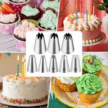 8pcs Large Stainless Steel Piping Nozzles, Suitable For Cake Decorating - Silver - View 6