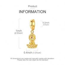 18K Gold Plated Buddha Pendant Charm With Universal Clasp, Compatible With Original Bracelets, Necklaces, Bangles, Beads, DIY Jewelry Making Design, Jewelry Gift For Women And Girls - Gold - View 7