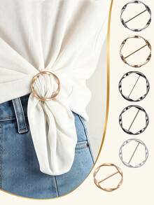4/7/9pcs Scarf Buckle/Multifunctional T-Shirt Clip/Belt Buckle/Shortening Tool/Hem Knot Buckle/Waist Cincher Buckle/Hem Fixing Buckle - Multicolor - View 8