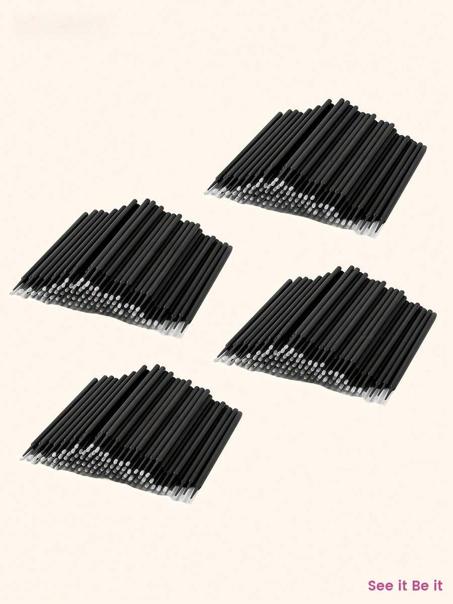 Eyelash Extension Micro Applicator, Designed For Precise Glue Removal, With Micro Brush Head And Disposable Micro Applicator Sticks - Black - View 1