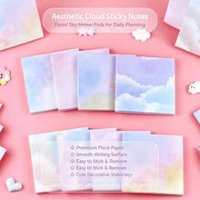 1 Set 50 Sheets/3 Sets 150 Sheets Creative Colorful Starry Sky Sticky Notes, Convenient To Use, High Quality And Affordable, Vibrant Colors, Suitable For Home, Office And Notebooks - one-size - View 2