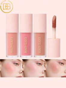 beauty glazed 2pcs Makeup Set: 1 Blush And 1 Highlighter, Soft Liquid Blush And Waterproof Moisturizing Highlighter, Natural Finish, Radiant Glow, Long-Lasting, Smudge-Proof, Non-Greasy, Lightweight, Perfect For Creating A Natural And Sophisticated Makeup Look - B227#101+B229#101 - View 7
