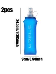 WRELS 1pc/2pcs 150/250/500ML Lightweight Collapsible Squeeze Water Bottle, Suitable For Marathon Sports, Made With Heat-Press Technology, Odorless Cold Water Bottle - Multicolor - View 25