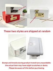 Jewelry Organizer With Sardine Pattern, Jewelry Box With Combination Lock, Hair Accessory Storage Case. Portable Card Storage Box, Daily Miscellaneous Storage, Suitable For Travel, Dorm, Home, Office, Birthday Gift, Halloween Christmas Gift - Multicolor - View 9