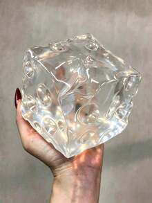 1pc Large Transparent Square Cheese Squishy, 2026 Slow Rebound Stress Relief Toy, Creative Decompression Gadget, Suitable As Collectible Gift, Holiday Gift, Birthday Gift For Friends - Multicolor - View 4