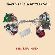 1件裝 10/20 LED PVC 聖誕老人馴鹿雪人聖誕樹掛燈串燈 電池供電 氛圍燈 適用於居家臥室庭院壁爐陽台派對聖誕牆面裝飾 - 聖誕節PVC燈串 - 查看 12