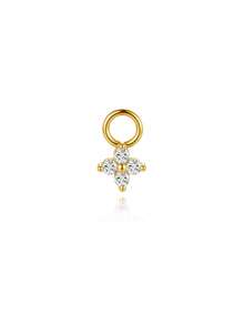 1pc DIY 925 Silver Dangle Gemstone Pendant Dainty Cartilage Helix Earlobe Piercing Attachment Hoop Tragus Charm,Daith Helix Rook Belly Ring Charm - Gold - View 21