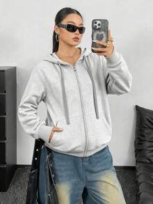 Plus Size Sweatshirts & Hoodies - Light Grey - View 3