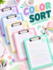 A4 Folder Storage Box, Large Capacity Paper Organizer, Music Stand, Writing Pad, Clipboard With Clip, Loose-Leaf Folder, Home Decor, School And Office Stationery, Back To School Essentials, Travel Must-Haves, Desktop Accessories - Multicolor - View 6