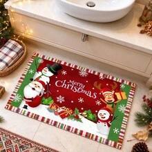 1pc Kitchen Floor Mat, Soft Faux Cashmere Material, Christmas Cartoon Pattern, Non-Slip Mat For Kitchen, Bathroom, Entrance, Bedroom, Multi-Scene Use, Room Decor, Holiday Gift - Multicolor - View 5