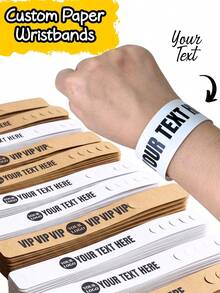 Customizable Paper Wristbands, 2 Colors Available, Soft And Comfortable, Can Print Your Custom Text Or Logo, Suitable For Party Entry, Large Events, Concerts, VIP Access, Festivals, Nightclubs And Event Identification - Multicolor - View 2