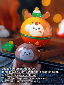 1pc New Mini Round Christmas Tin Ball Box, Cute Snowman & Reindeer Hanging Decor, Small Candy & Snack Storage Tin, Christmas Tree Decoration, Holiday Party Gift Box - Multicolor - View 10