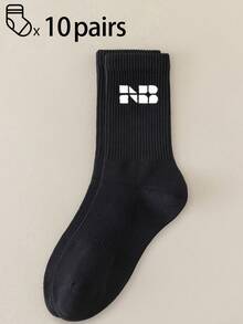 1/3/5/10 Pairs Of Men's Mid-Calf Crew Socks,Breathable,Moisture-Wicking,Soft,All Season Comfort For Sports/Daily/Casual - Multicolor - View 9