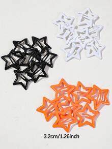 100/50/10pcs Girls Halloween Color Theme Five-Pointed Star BB Hair Clips, Hair Claw Clips, Hair Clips, Bangs Hair Accessories, Daily Use, Gift - Multicolor - View 6