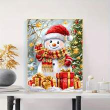 1PC DIY 5D Diamond Painting Kit Christmas Snowman Pattern - Round Full Diamond Art Mosaic Craft, Home Wall Decor, Unframed - No Frame - View 2
