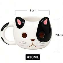 HappyWare Original Kawaii Cat Coffee Mug - Black - View 2