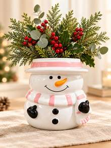 Christmas Snowman Vase Winter Home Decor, Holiday Flower Stand Living Room Tabletop Centerpiece Decoration, Holiday Decoration, Christmas Party Seasonal Display Decor - Multicolor - View 5