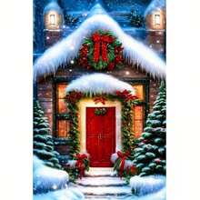 1PC DIY 5D Diamond Painting Kit Christmas Theme Pattern - Round Full Diamond Art Mosaic Craft, Home Wall Decor, Unframed - No Frame - View 7