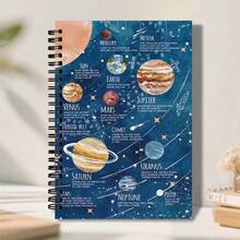 1pc A5 Size Solar System Spiral Notebook, College Ruled, High Quality Paper, Suitable For School, Office, Astronomy Enthusiasts - Perfect Gift For Students, Teachers, Friends, Space Theme Stationery, Universe Theme Stationery, Vivid Illustrations, Study Notes, Premium Stationery, Pen Not Included - One Book (50 Pages, 100 Pages) - View 8
