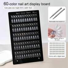 Magnetic Nail Art Display Board 60/120 Colors, Acrylic Nail Art Display Board, Includes Transparent Nail Art Stickers And Empty Nail Color Sample Rack, Comes With Number Stickers And Metal Fixing Pins, Nail Salon Gel Nail Polish Color Sample Display - Multicolor - View 13