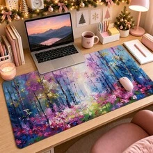 1 buah Alas Meja Lukisan Minyak Hutan Impresionis, Alas Meja Serbaguna untuk Riasan dan Seni Kuku, Pelindung Meja Anti Selip Ukuran S/M/L/XL - View 19