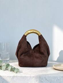 Niche Dumpling Handbag For Women, Chic Fashion Shoulder Bag, Commuter Crossbody Bag - Coffee - View 9