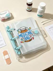 Mini Loose-Leaf Pill Organizer, Cute Printed Transparent PVC Pill Storage Book, Pill Storage Bag, Portable Pill Case, Suitable For Travel And Daily Use - Multicolor - View 4
