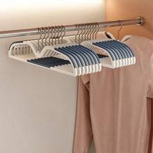 10pcs/5pcs Home Short Neck Hangers, Space-Saving, Non-Slip, No Mark, Reduced Neck, For Skirts, T-Shirts, Shirts, Coats, Pants, New Design, Short Style, Anti-Shoulder Angle, Suitable For Suits, Dresses And More - Multicolor - View 7