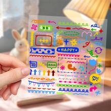 1pc Colorful Line Stickers For Decoration Of Planner, Phone Case, Notebook, Diary, Tablet, Scrapbook, Planner, Suitcase, Guitar, Skateboard, Violin - Multi-colored Lines - View 6