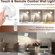 LED Wall Lamp With Wireless Remote Control, Magnetic Design, Dimmable, USB Rechargeable, Suitable For Bedroom Bedside Night Light - Multicolor - View 6
