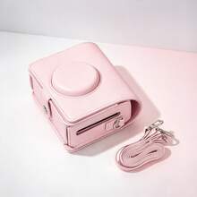 Instant Camera Protective Case Set PU Leather Protective Cover With Side Photo Pocket + Crossbody Shoulder Strap, Suitable For Fujifilm Instax Mini Series Camera Protective Case, Vintage Leather Protective Cover, Essential Travel Photography Camera Accessory - View 1