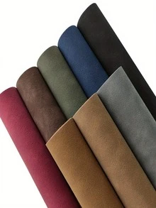 1 Roll High Quality PU Faux Suede Leather Sheet (7.1/12*53 Inches) - Fashionable And Innovative Crafting Fun, Suitable For Making Leather Earrings, Bows, And Handbag/Belt Designs - DIY Craft Material - Multicolor - View 10