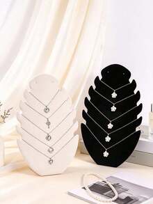 Leaf-Shaped Necklace Display Stand, Desktop Necklace Storage Rack, Multi-Layer Jewelry Display & Storage Rack, Countertop Jewelry Organizer - Multicolor - View 3
