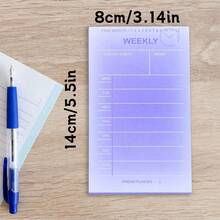 1pc Korean Ins Style Memo Pad, Fresh Purple Daily/Weekly Planner Sticky Notes, Japanese Highly Attractive To-Do List Memo Paper, Portable Pocket Schedule Notebook, Student Office Planner Decoration, 2 Styles Available - one-size - View 2
