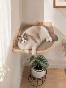 Wooden Wall-Mounted Cat Hammock, Cat Jumping Platform, Climbing Ladder, Cat Climbing Toy Rack Combination Cat Tree - Multicolor - View 4